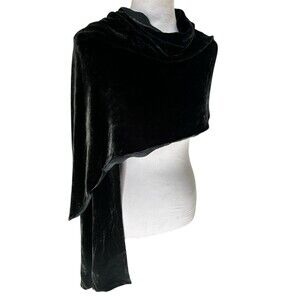 August Max Silk Velvet Evening Wrap Scarf Coverup Dark Forest Green Whimsigoth